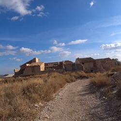 Droog landschap met struiken en vijgenbomen bij Agost