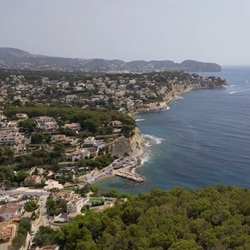 Mediterrane vegetatie met dennen en struiken in Benissa