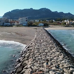 Kustlijn bij El Verger met uitzicht op zee