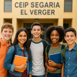 Ouders wachten op kinderen bij basisschool El Verger