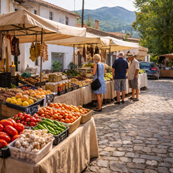 Kleine zaterdagmarkt in Sanet y Negrals aan Calle Ancha