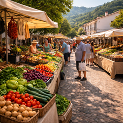 Donderdagmarkt in Tàrbena in het centrum van het bergdorp