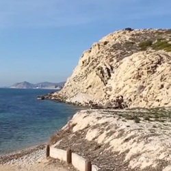 Kalkstenen kliffen met kustflora