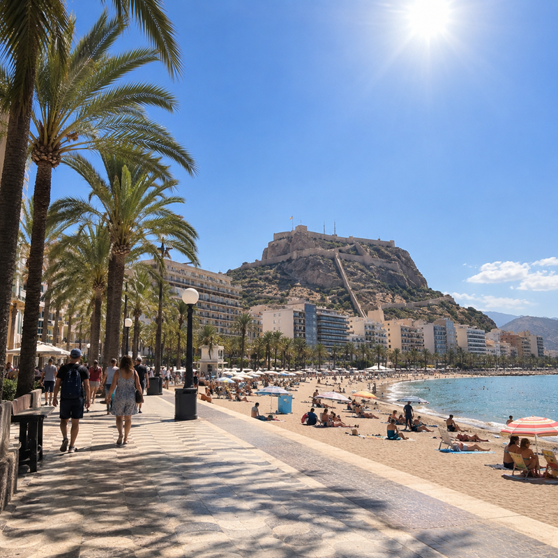 Zomerse hitte in Alicante tijdens de recordwarme zomer van 2026