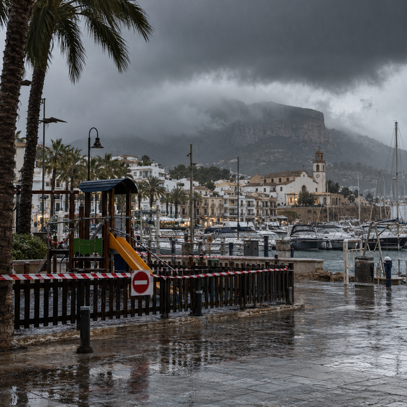 Voorzorgsmaatregelen in Jávea vanwege code rood voor zware regen