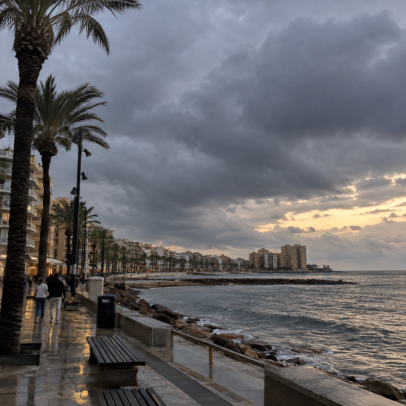 Regenachtig weer in Torrevieja
