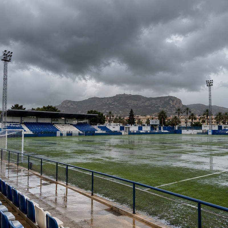 Voetbalwedstrijden in Alicante afgelast vanwege zware regen